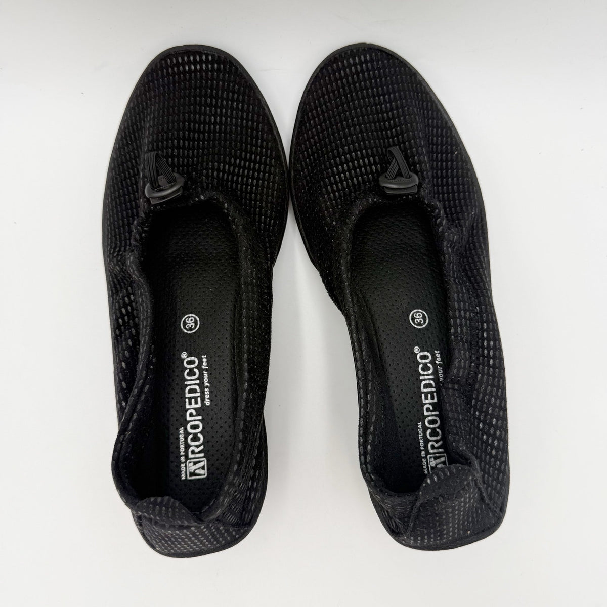 Arcopedico Womens L14 Slip On Flats EU 36 US 5.5-6 Black Water Resistant NWOB