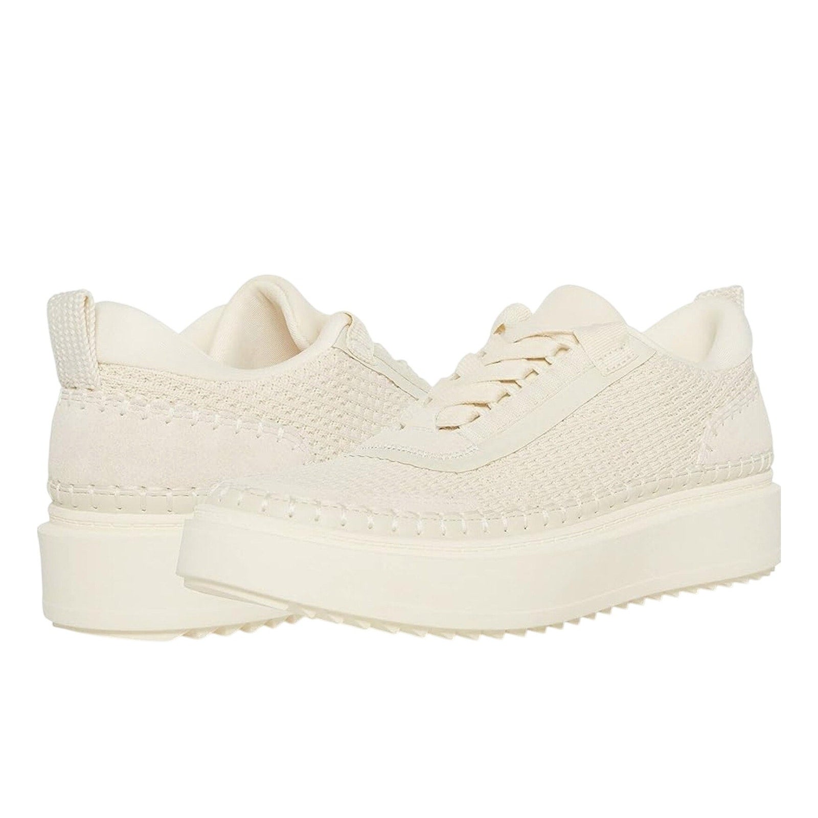 Steve Madden Womens Charlie Casual Sneakers US 8 M Beige Cream Tan Lace-Up NIB