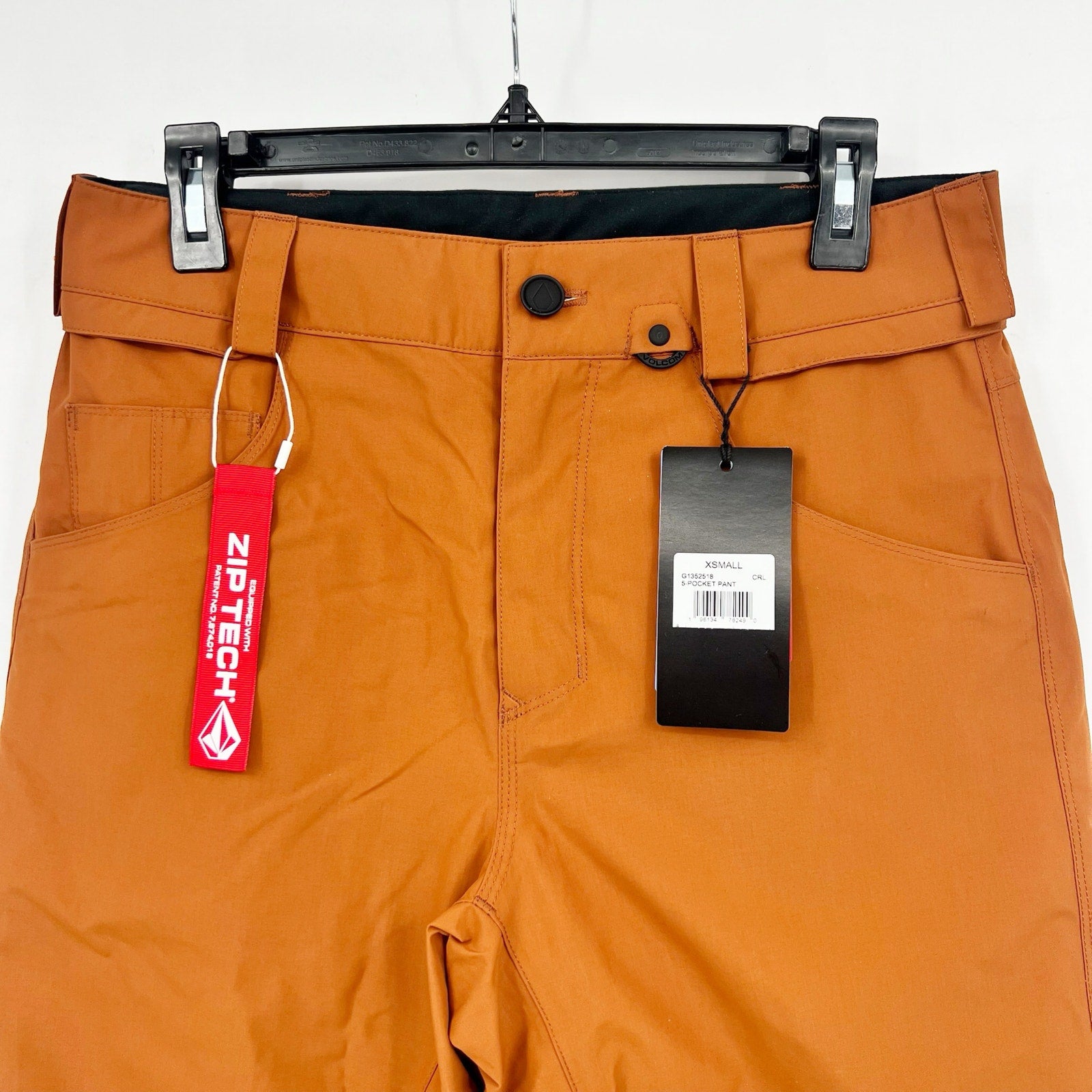 VOLCOM Men's 5-Pocket Snow Pants XS Carmel Brown Water Resistant NWT