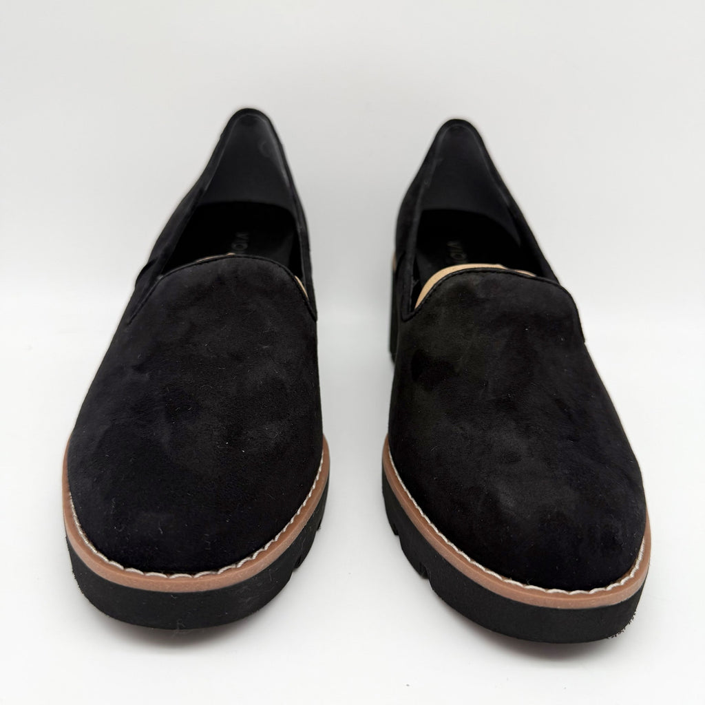 Vionic Womens Willa Wedge Loafers Size 9 M EU 40 Black Suede Slip On NIB