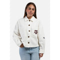 HYPE AND VICE Womens Texas A&M Cropped Jacket US XXL White Corduroy NWT