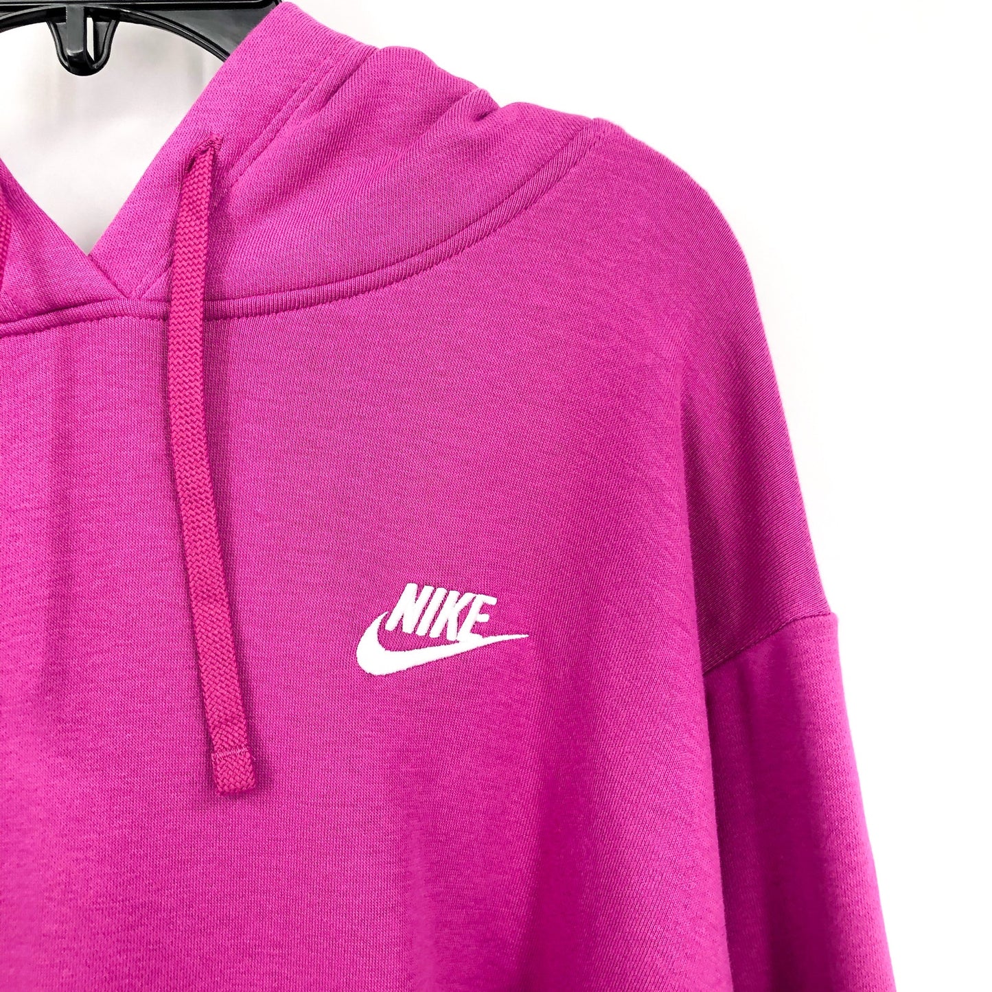 NIKE Womens Club Hoodie 2X Pink Fuschia Fleece Pullover Sweatshirt NWT