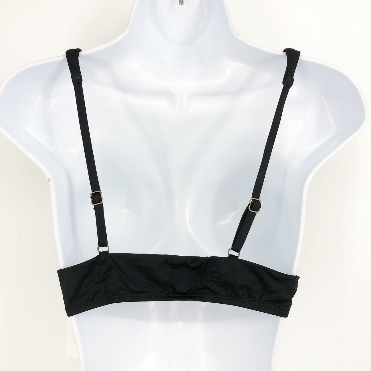 ANDIE SWIM Women's Belize Bikini Top Medium Black Plunge V Neck