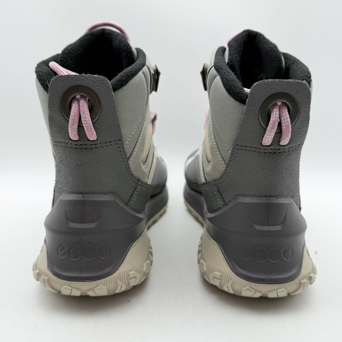 ECCO Womens Ultra Terrain Mid Warm Hiking Boot EU 37 US 6-6.5 Grey Nubuck WP NIB