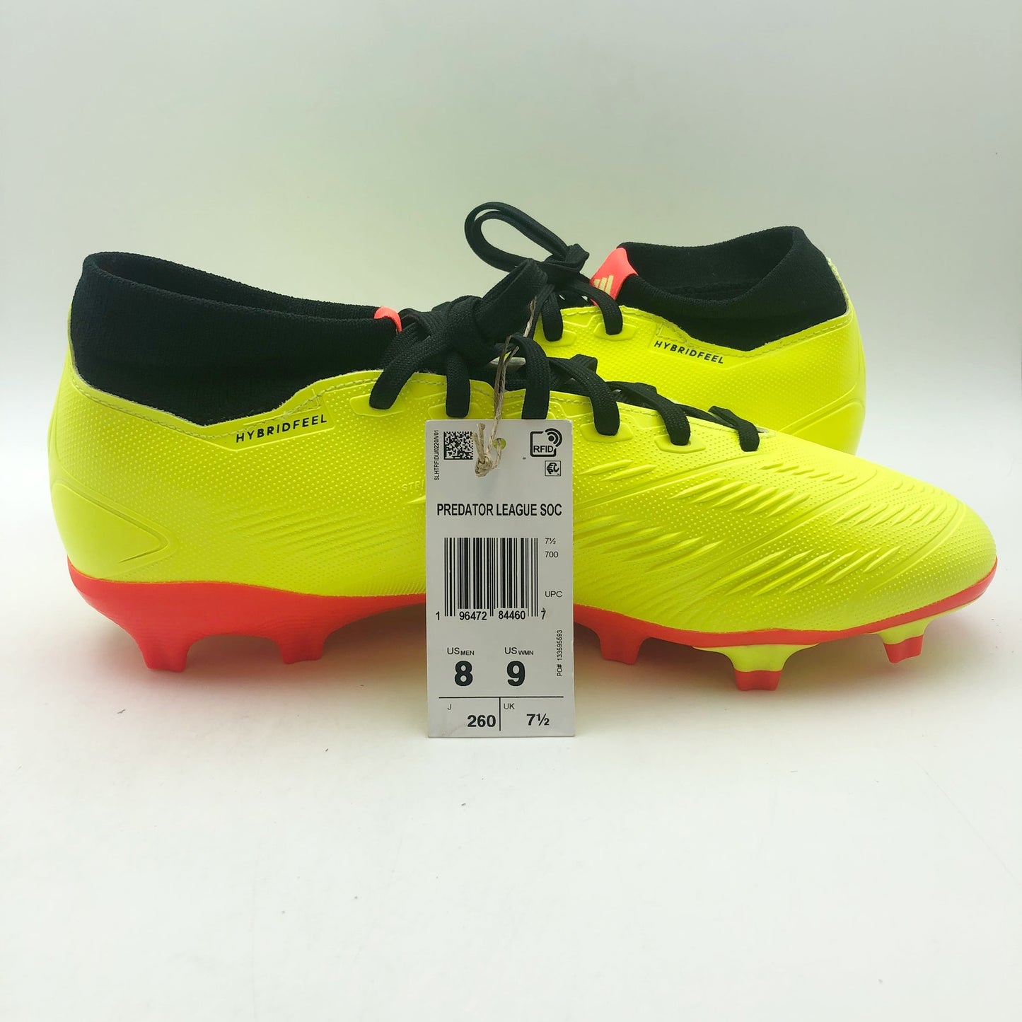 Adidas Men's Predator League Mid Soccer Cleats Size 8  Yellow Black NWOB