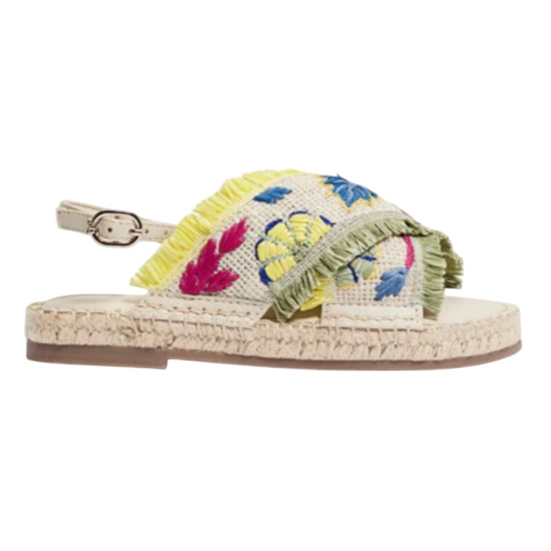 Sam Edelman Kids Kayden Slingback Sandal US 13 M Beige Multicolor Leather NIB