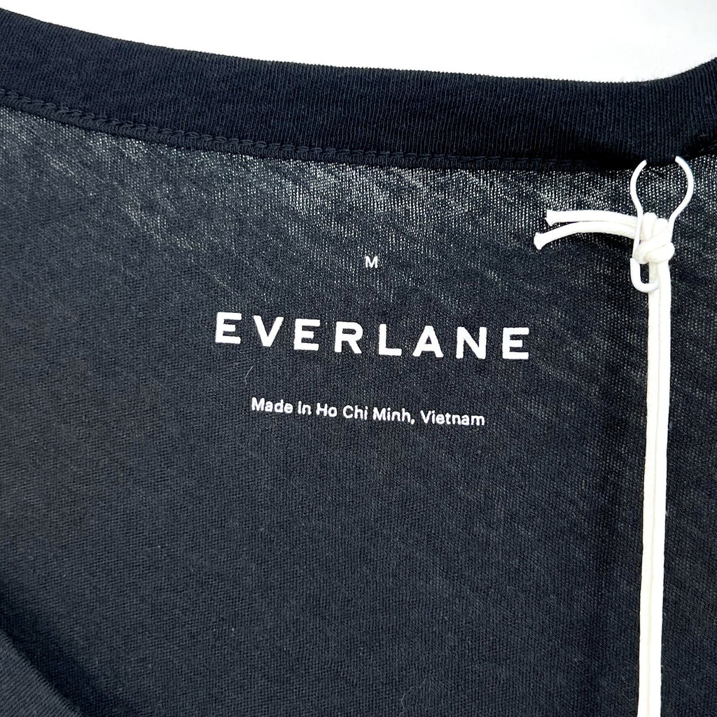 EVERLANE Women's The Air Scoop-Neck Tee Medium Black Short Sleeve NWT