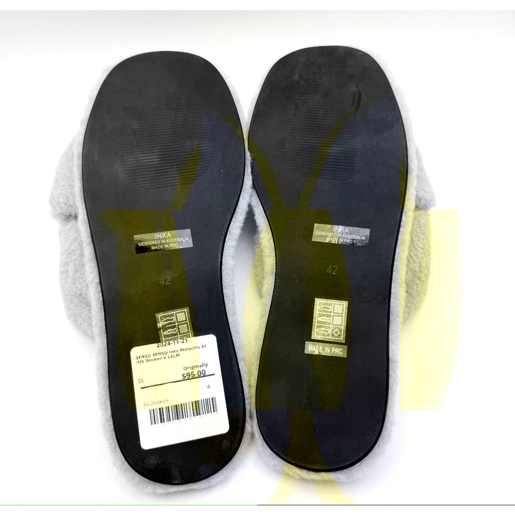 SENSO Women's Inka IV Slide Sandals EU 42 Size 12M Pistachio Green Cotton NWOB
