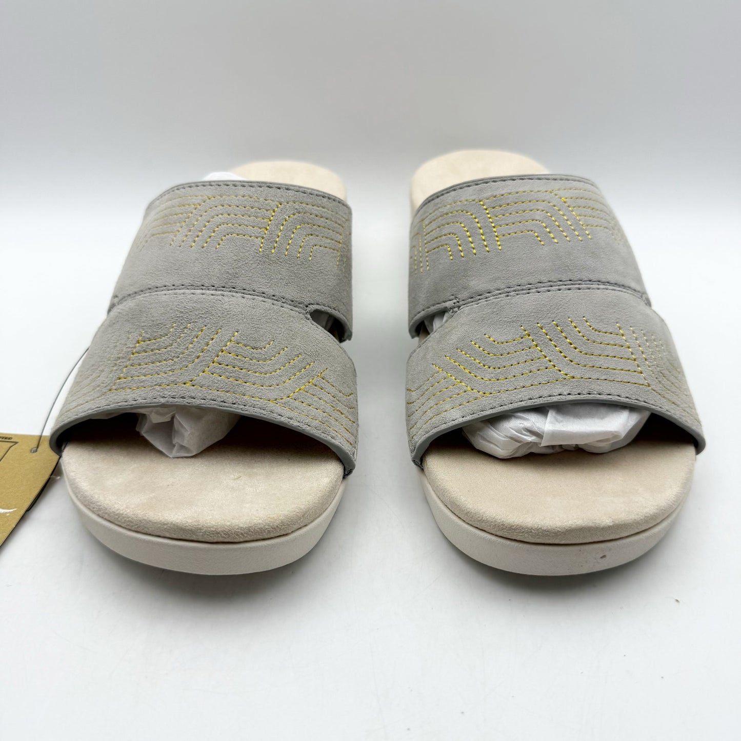 Spenco Womens Twilight Ellie Slide Sandals US 8.5 D EU 39 Grey Leather NIB