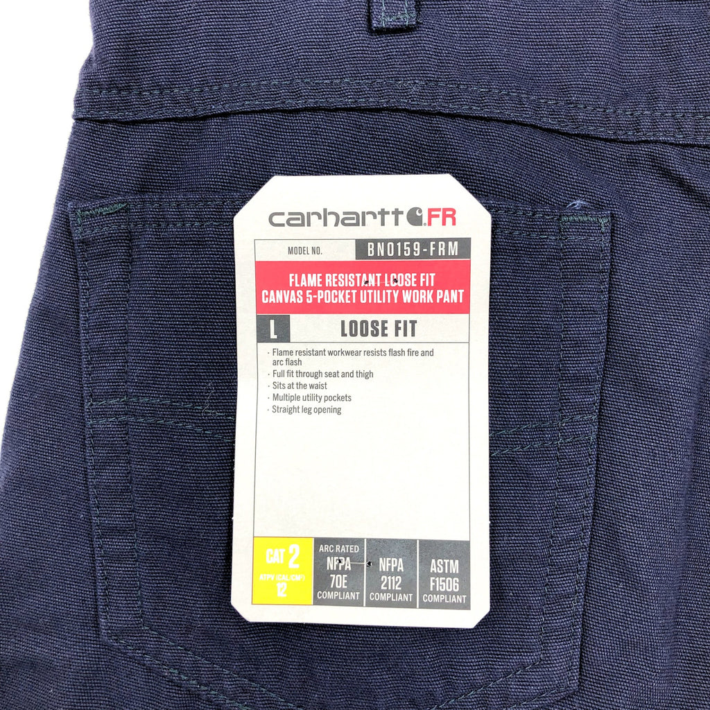 CARHARTT Men's FR Canvas Utility Pants 35x30 Navy Blue Loose Fit Midweight NWT