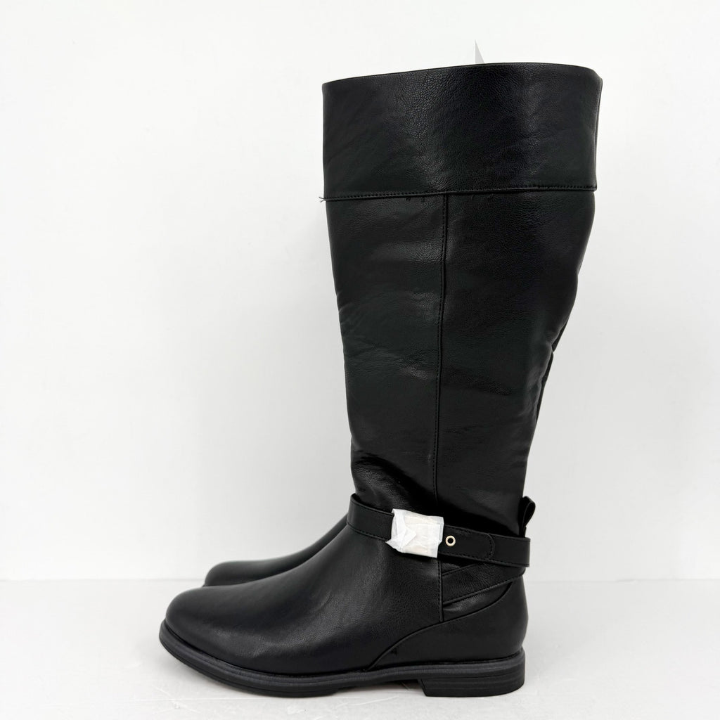Dr. Scholls Womens Hello Rider Knee High Boot US 9 M Wide Calf Black NWT