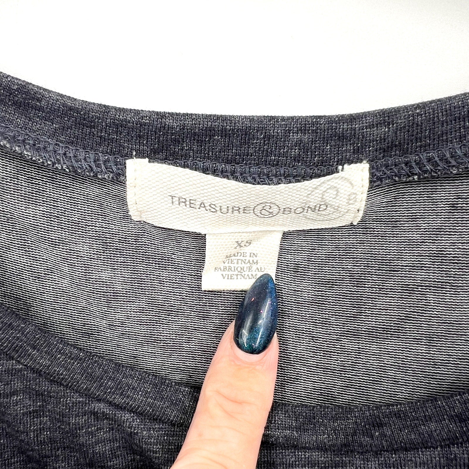 TREASURE & BOND Ruched Jersey Tank Dress XS Gray Blue Sleeveless NWT