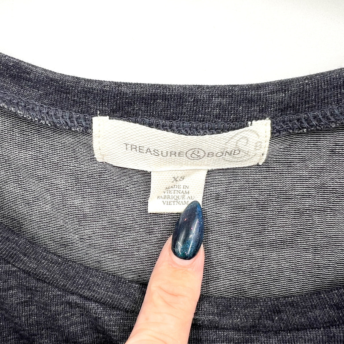 TREASURE & BOND Ruched Jersey Tank Dress XS Gray Blue Sleeveless NWT