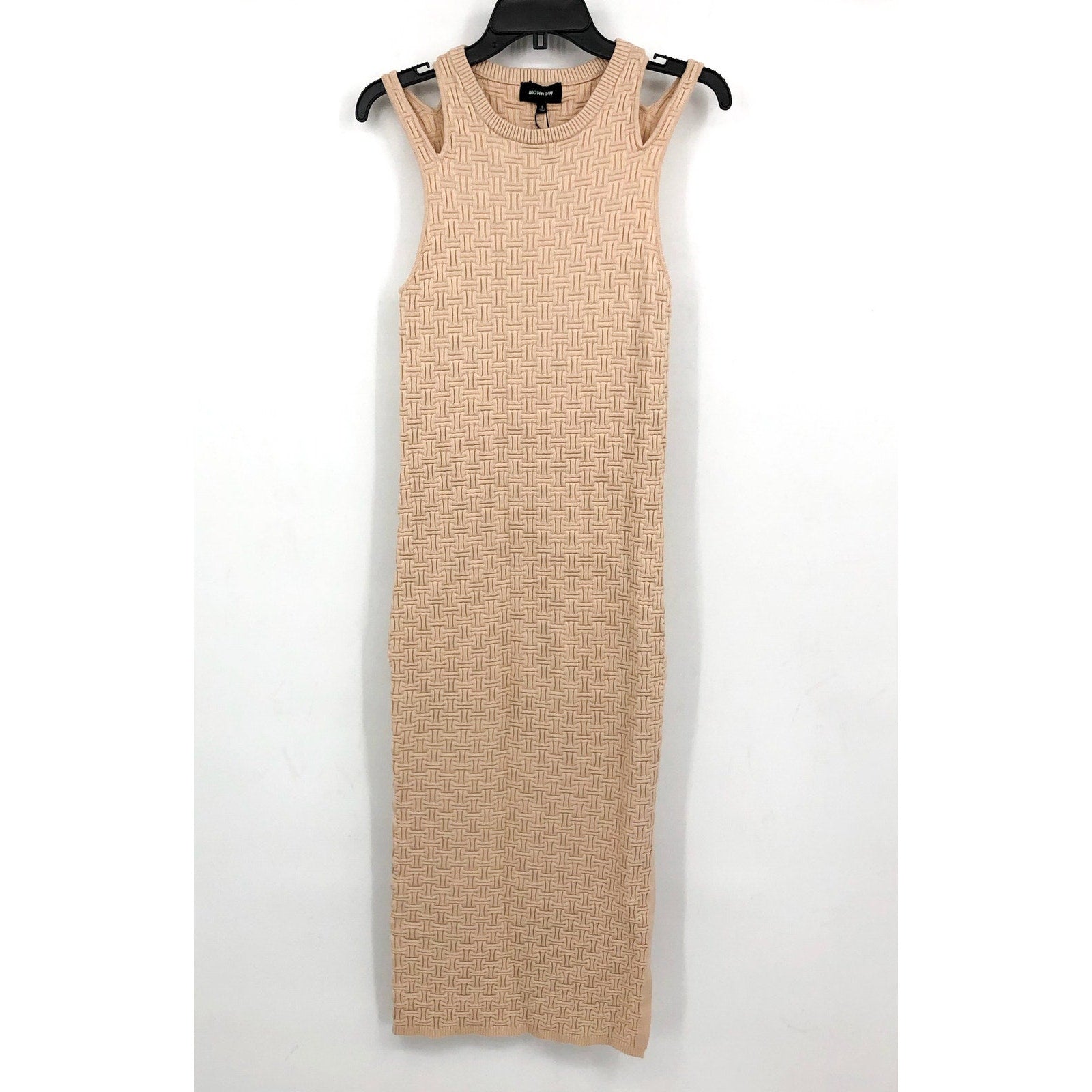 MONROW Women's Supersoft Sweater Knit Tank Midi Dress Small Cream Sleeveless NWT