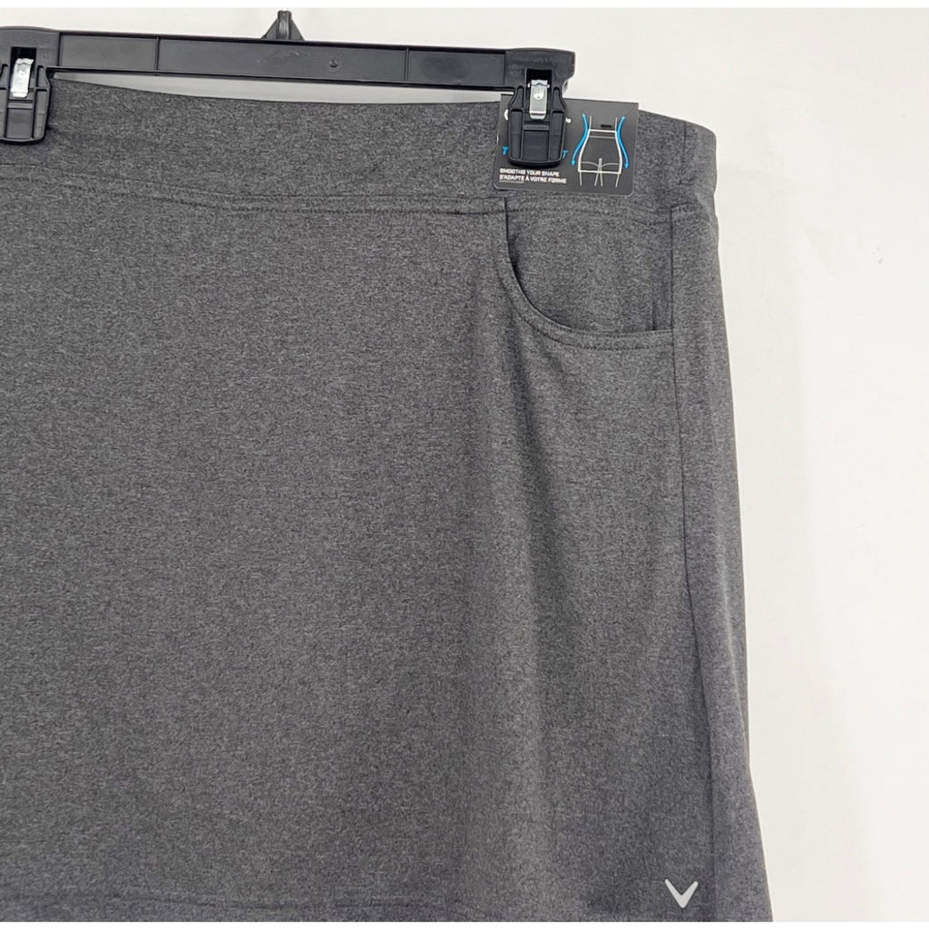 CALLAWAY Women's Opti Dri True Sculpt Golf Skort XL Black Heather NWT