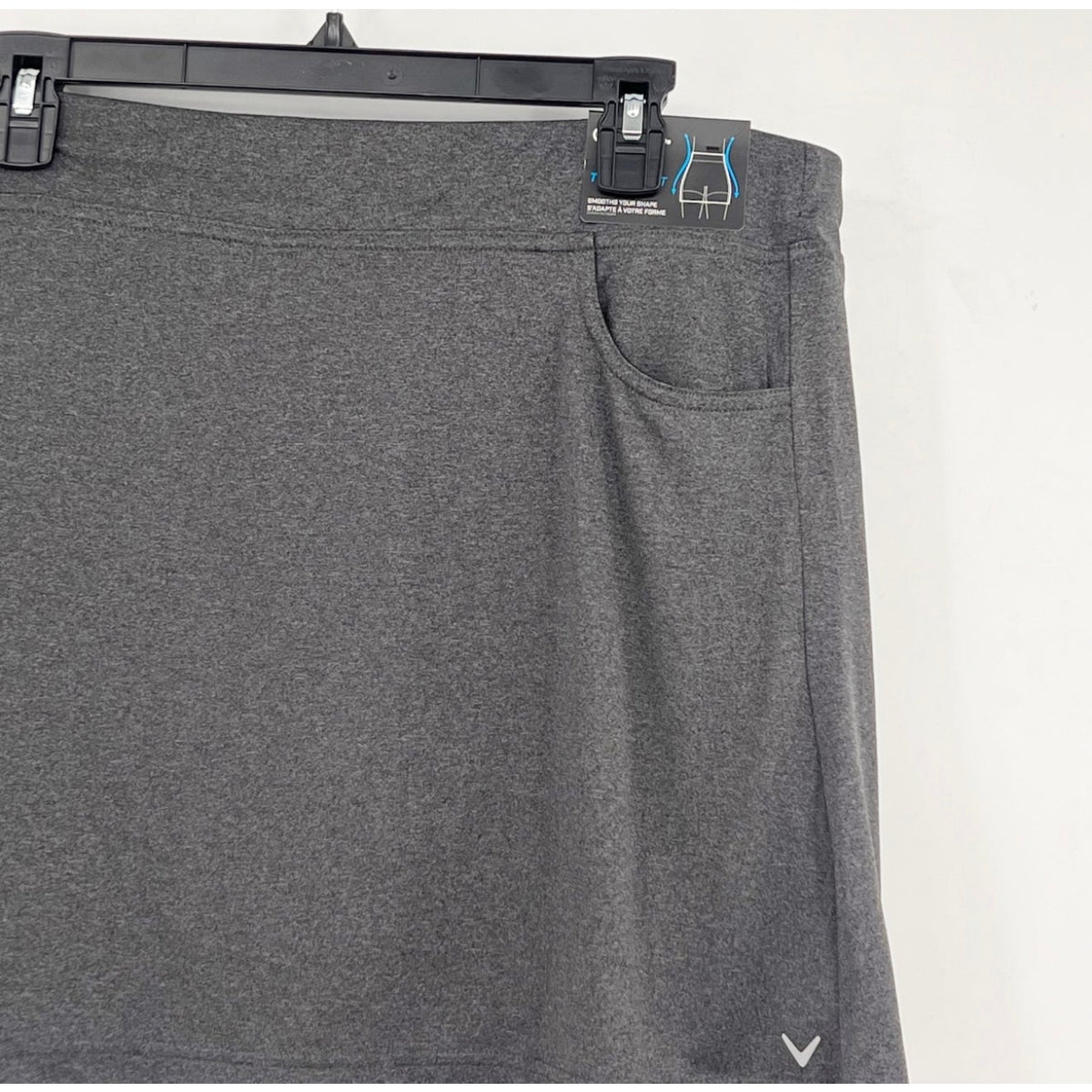 CALLAWAY Women's Opti Dri True Sculpt Golf Skort XL Black Heather NWT