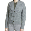 Vince. Womens Cable Cardigan Sweater Large Grey Cashmere Merino Wool Knit NWOT