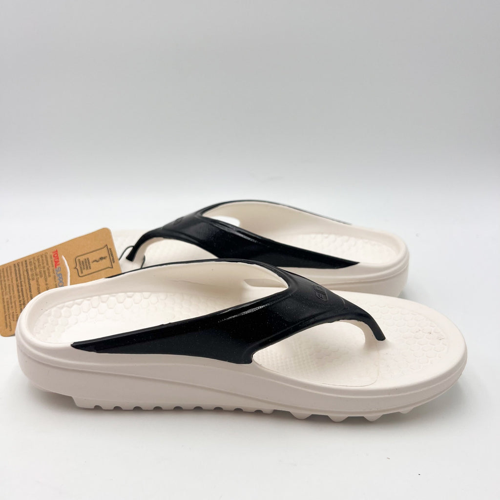 Spenco Women Fusion 2 Pearl Sandals Size 6 Wide Black Slide Flip Flop NWOB