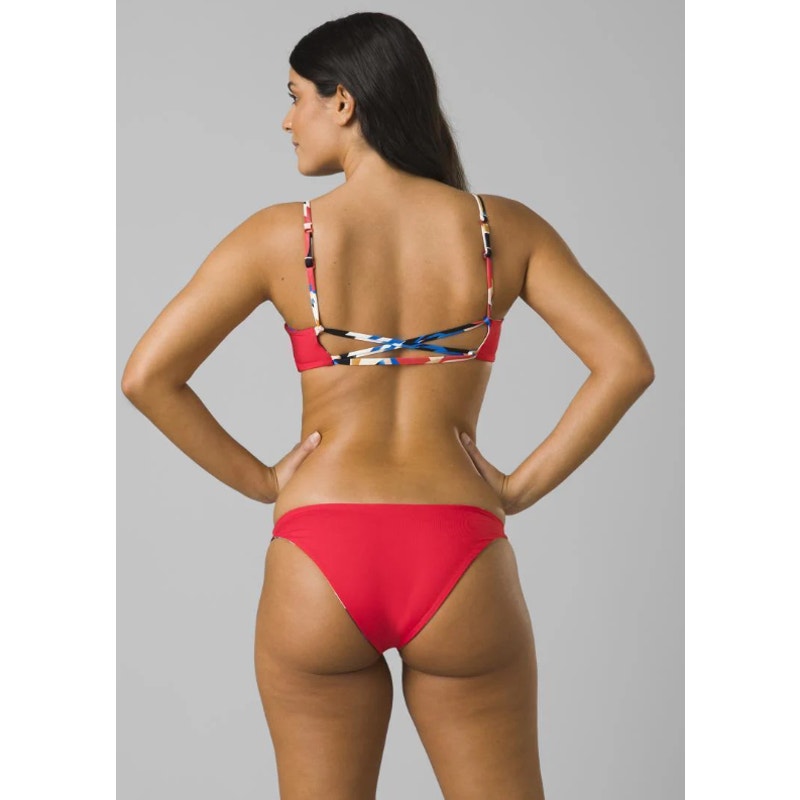PRANA Women's Elina Reversible Bikini Bottoms Large Red Tropics Print Floral NWT