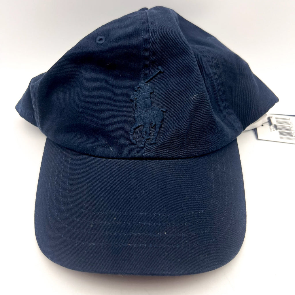 POLO RALPH LAUREN Men's Big Pony Chino Cap Hat Navy Blue Adjustable NWT