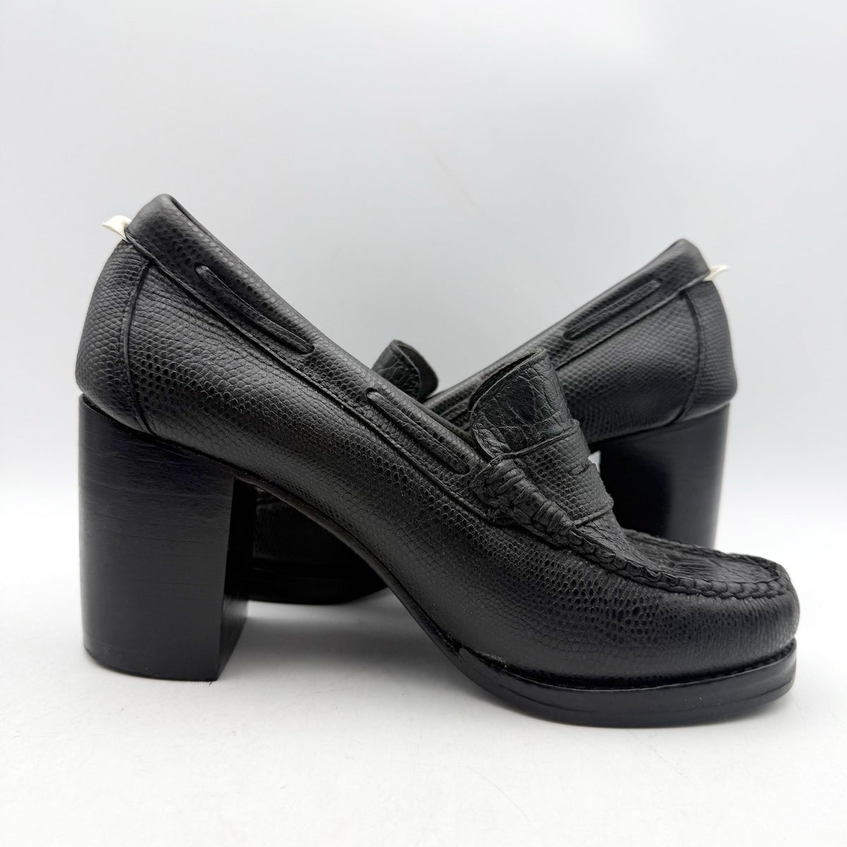 RE/DONE Womens Winsome Heel Loafers US 7 M EU 37 Black Leather NWOB