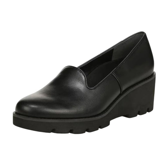 Vionic Womens Willa Wedge Loafers US 10 M EU 41 Black Leather Slip On NIB