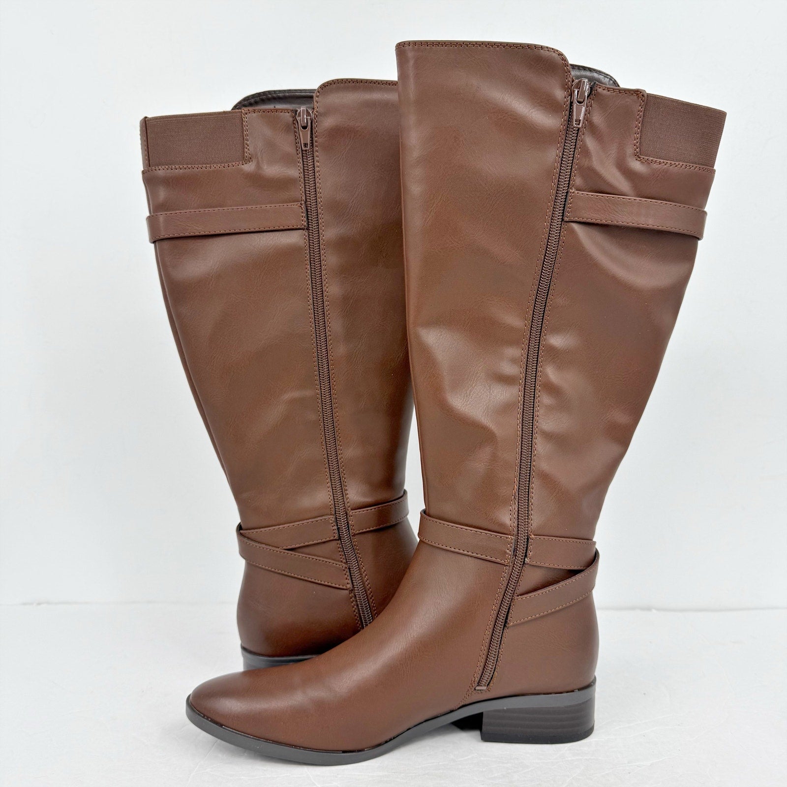 Naturalizer Womens Sahara Knee High Boot US 8 M EU 38.5 Wide Calf Dark Brown NIB