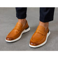 Wolf & Shepherd Crossover Loafer Slip On Mens 6 Womens 7.5 Tan Leather NIB