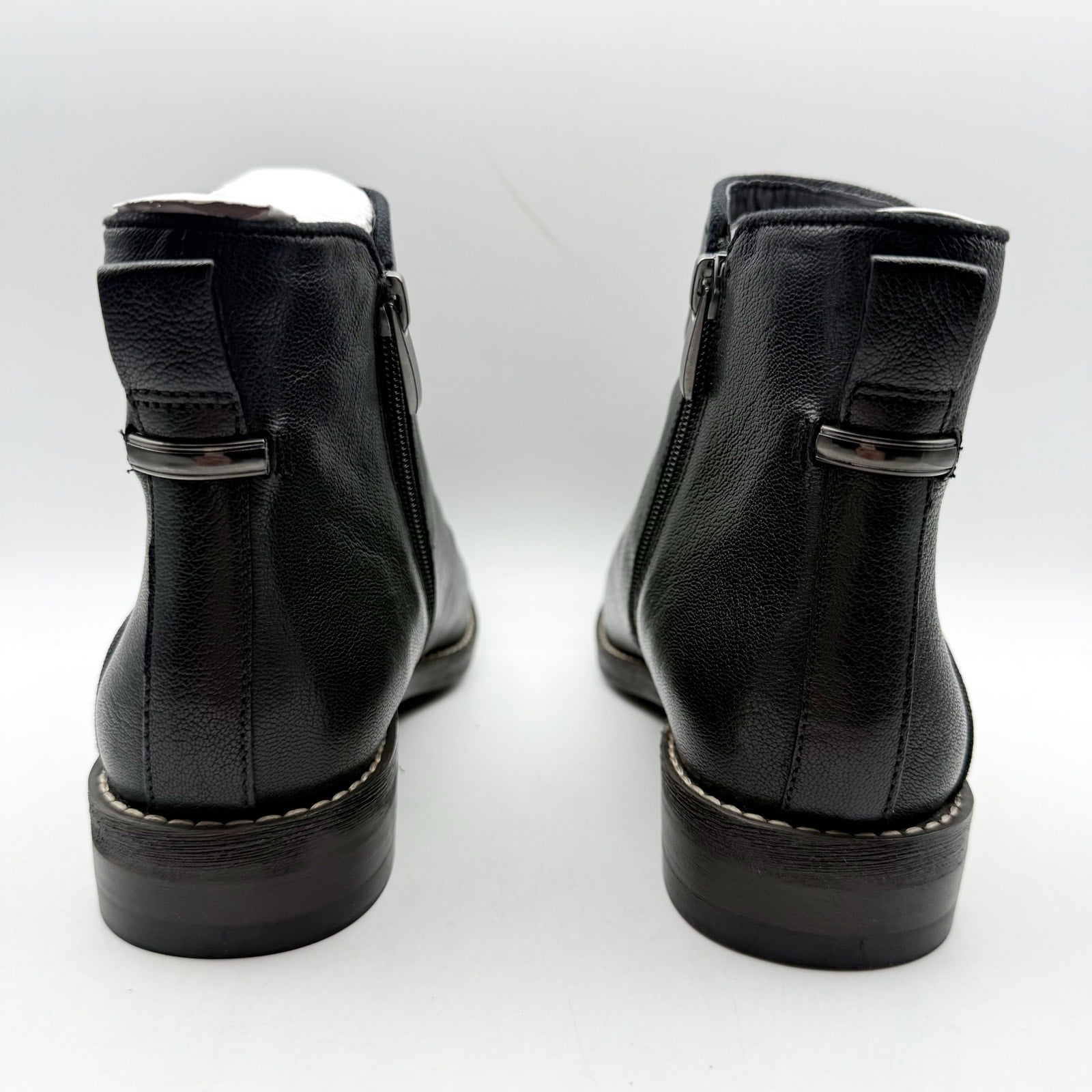 Franco Sarto Womens Marcus Ankle Bootie Size 7 M EU 37 Black Leather Boots NIB