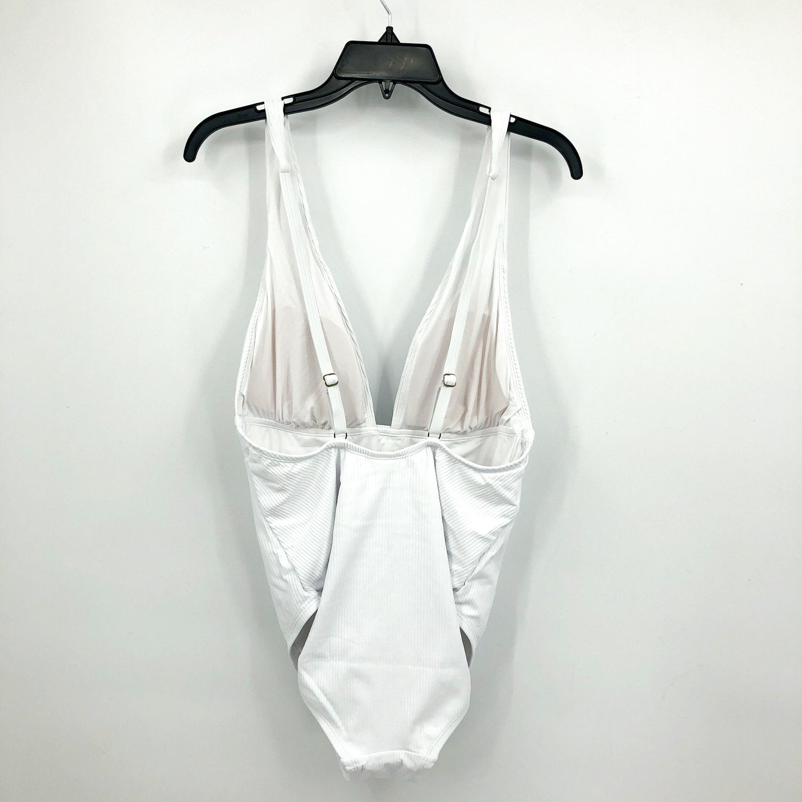 ANDIE SWIM Sardinia One Piece Swimsuit 3XL US 20 White Ribbed Plunge V Neck NWT