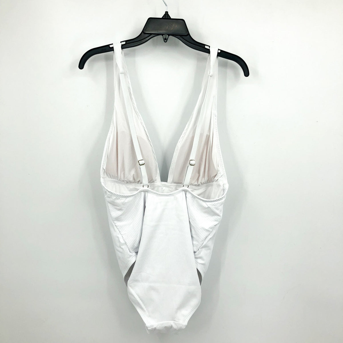 ANDIE SWIM Sardinia One Piece Swimsuit 3XL US 20 White Ribbed Plunge V Neck NWT