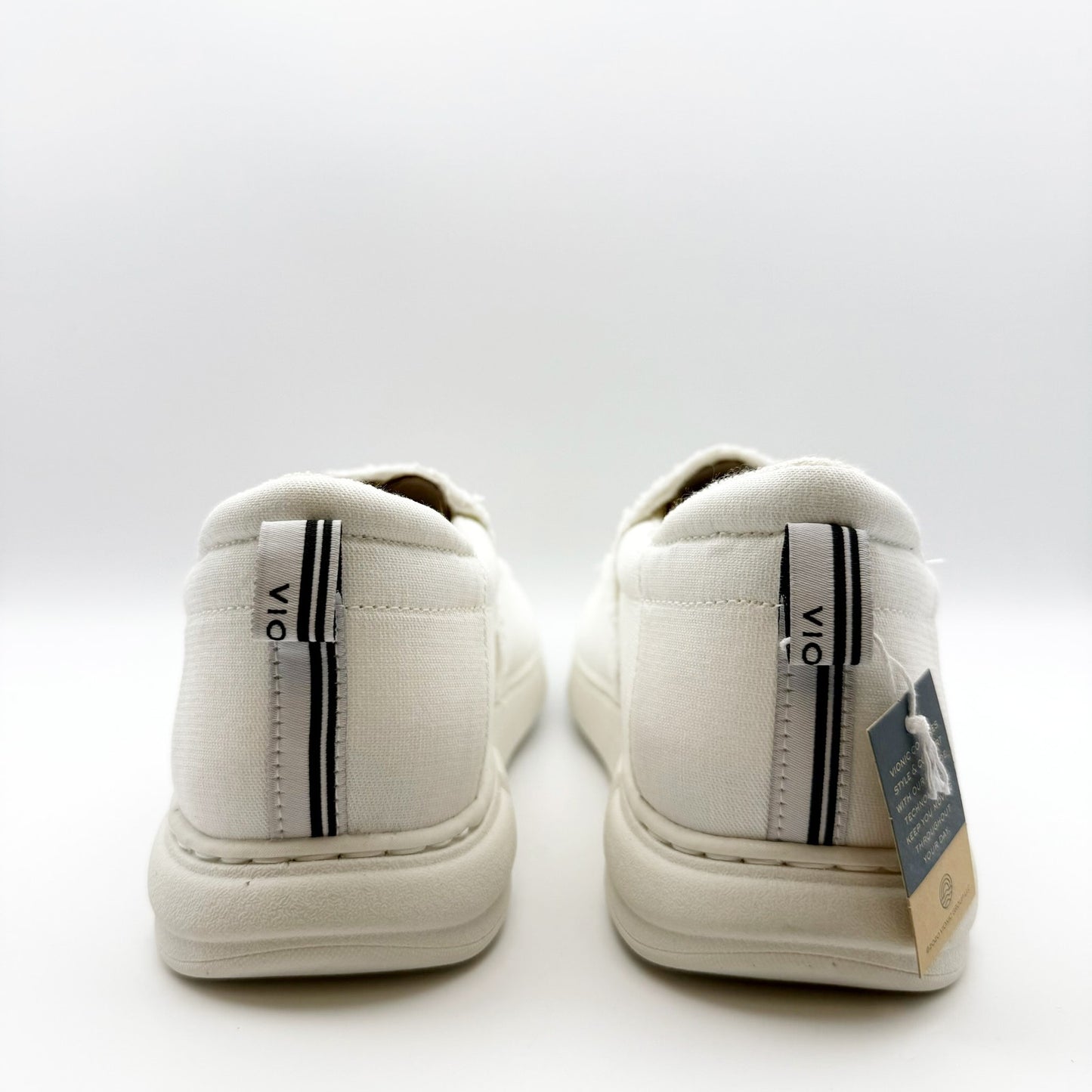 Vionic Beach Mens Seaview Laceless Slip-on Sneakers US 11 M White Canvas NIB