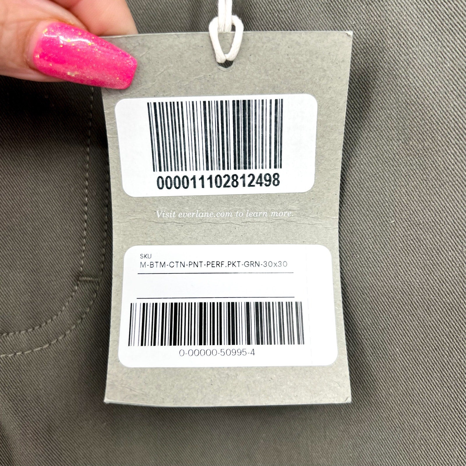 EVERLANE Men's The Performance 5-Pocket Pants 30x30 Green Business Casual NWT