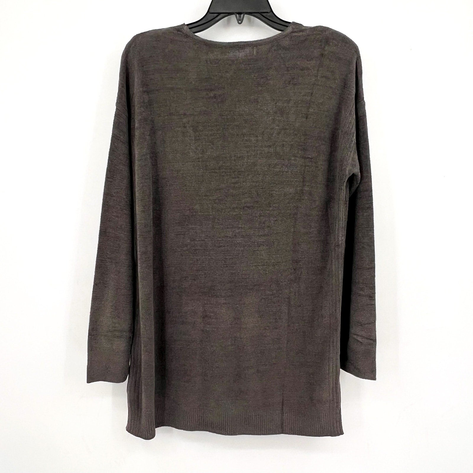 BAREFOOT DREAMS CozyChic Ultra Lite Tunic Top Small Mineral Gray V-Neck NWT