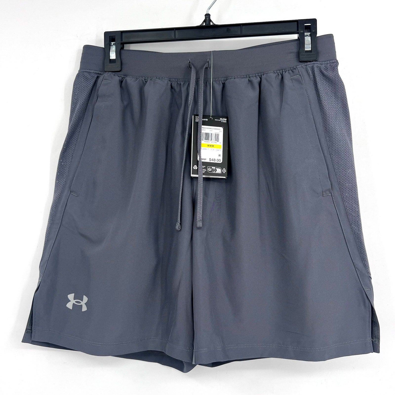 UNDER ARMOUR Men's UA Launch 2-in-1 Athletic Shorts Medium Gray 7" Inseam NWT