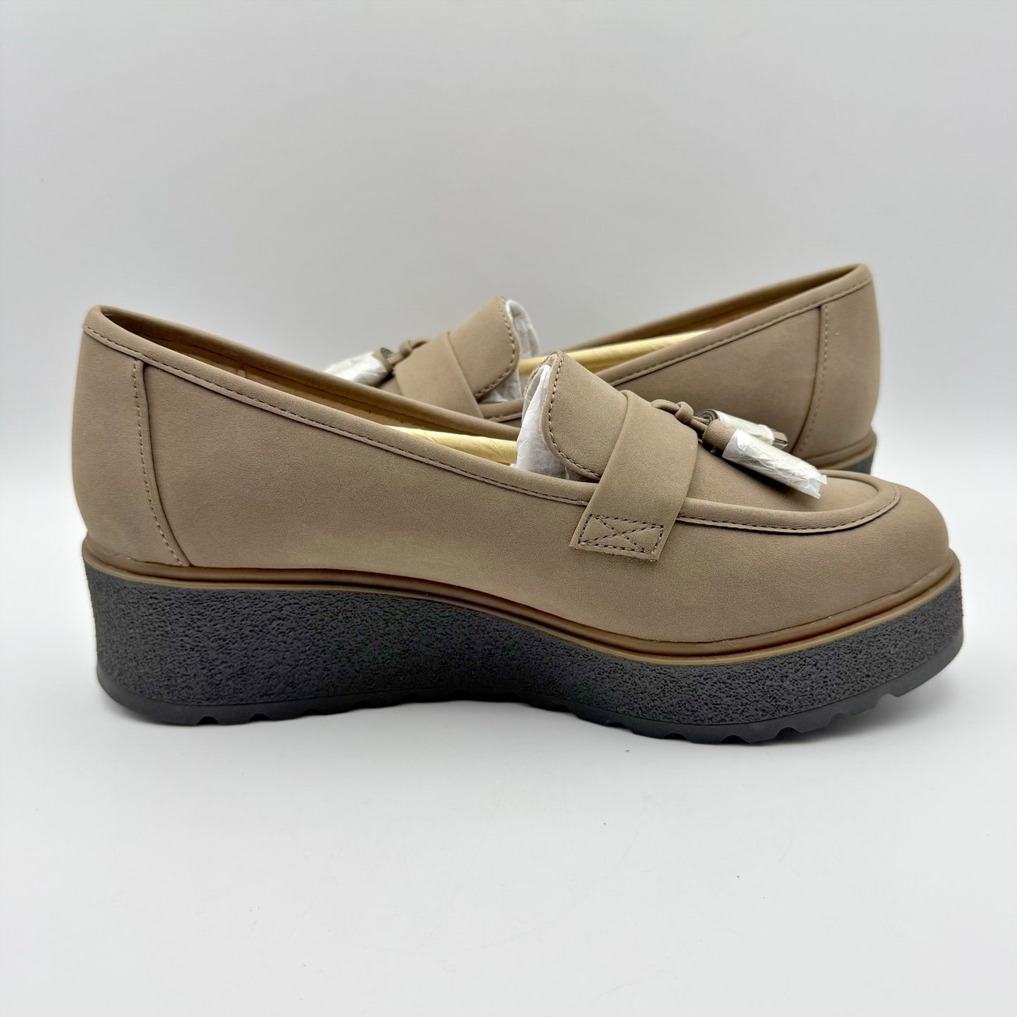 Soul Naturalizer Womens Josie Loafers US 8.5 Wide EU 39 Taupe Slip On NIB