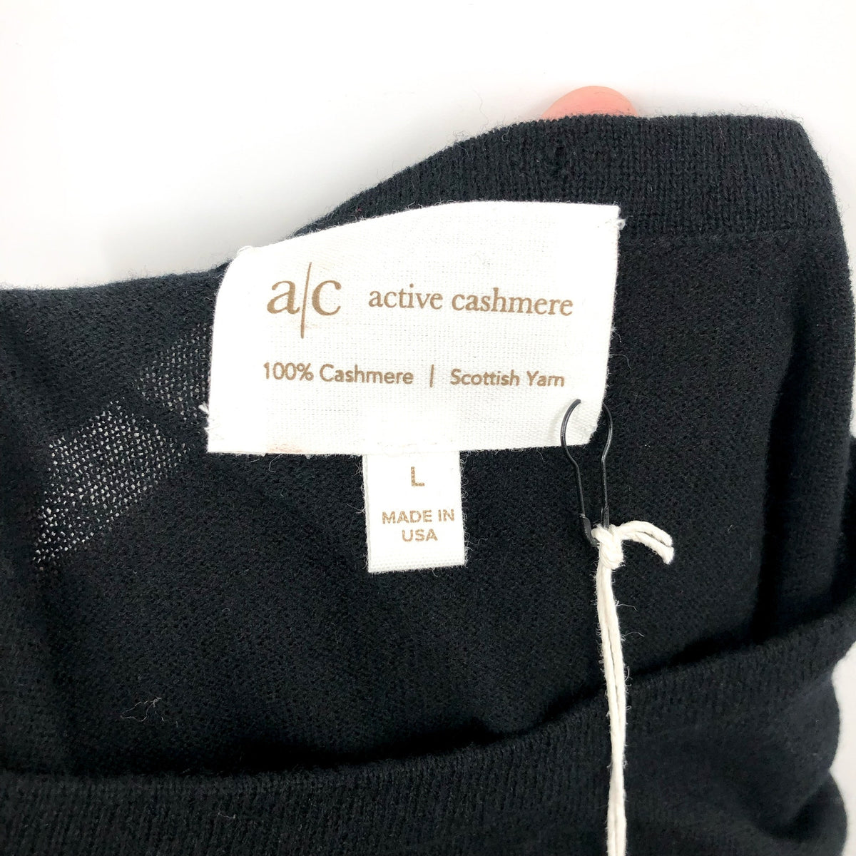 ACTIVE CASHMERE Women's T-Shirt Large Black 100% Cashmere Short Sleeve NWT