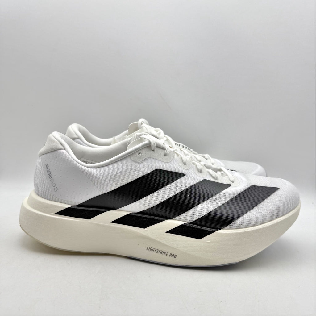 Adidas Mens Adizero Evo SL Running Sneakers US 9.5 M White Black Athletic NWT