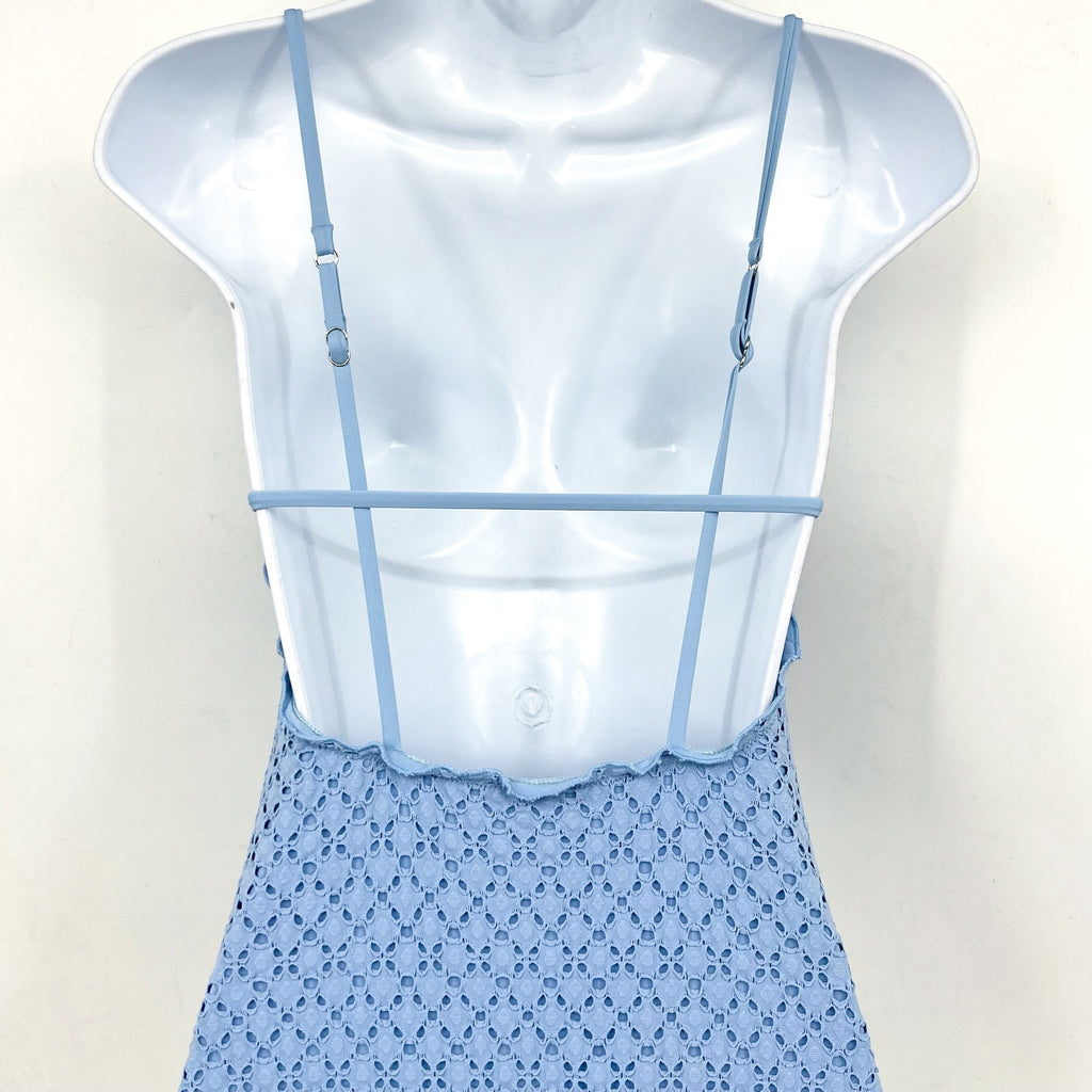 SEAFOLLY Women's Daydreamer One Piece Swimsuit Size 4 Powder Blue V Neck NWT
