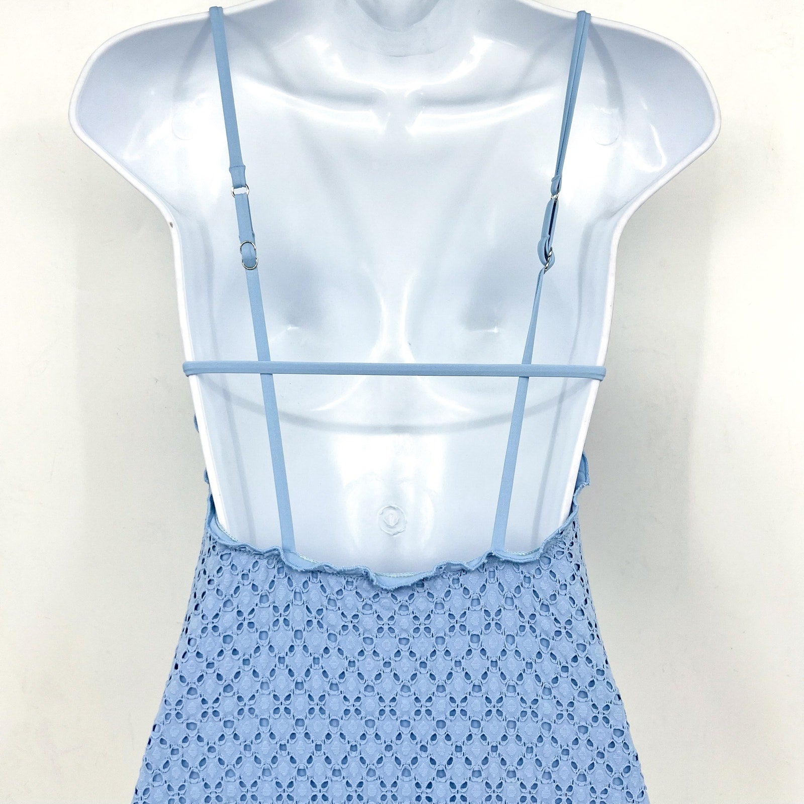 SEAFOLLY Women's Daydreamer One Piece Swimsuit Size 4 Powder Blue V Neck NWT