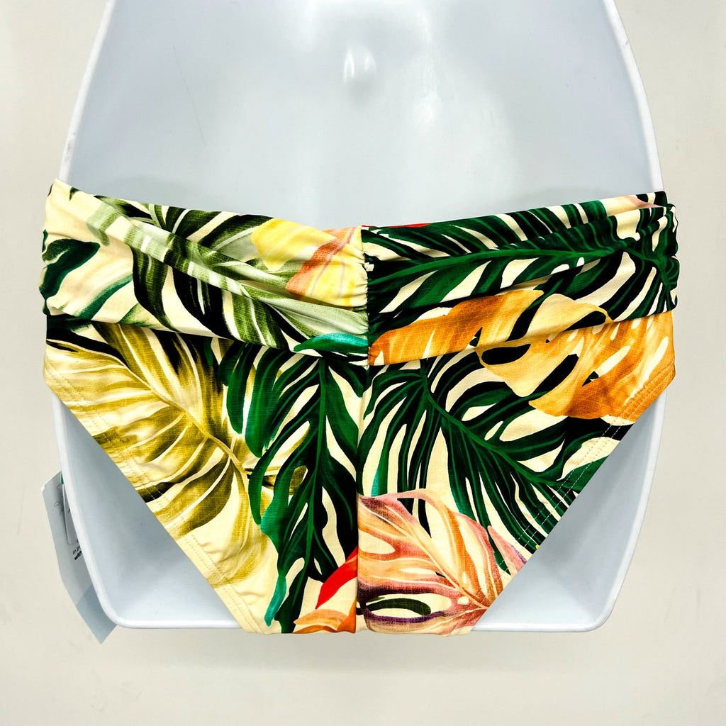 SUNSETS Women's Unforgettable Hipster Bikini Bottom Small Yellow Print NWT
