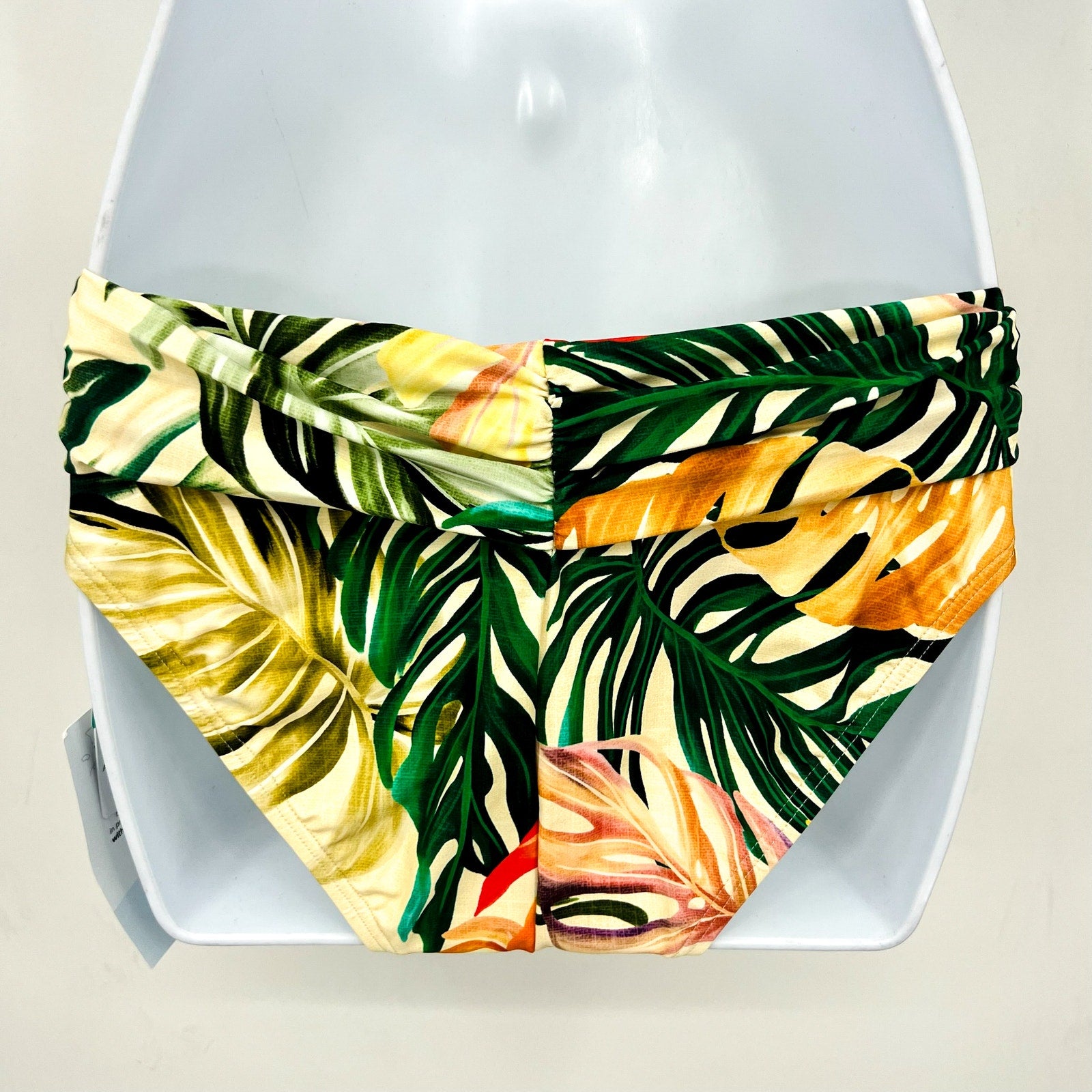 SUNSETS Women's Unforgettable Hipster Bikini Bottom Small Yellow Print NWT