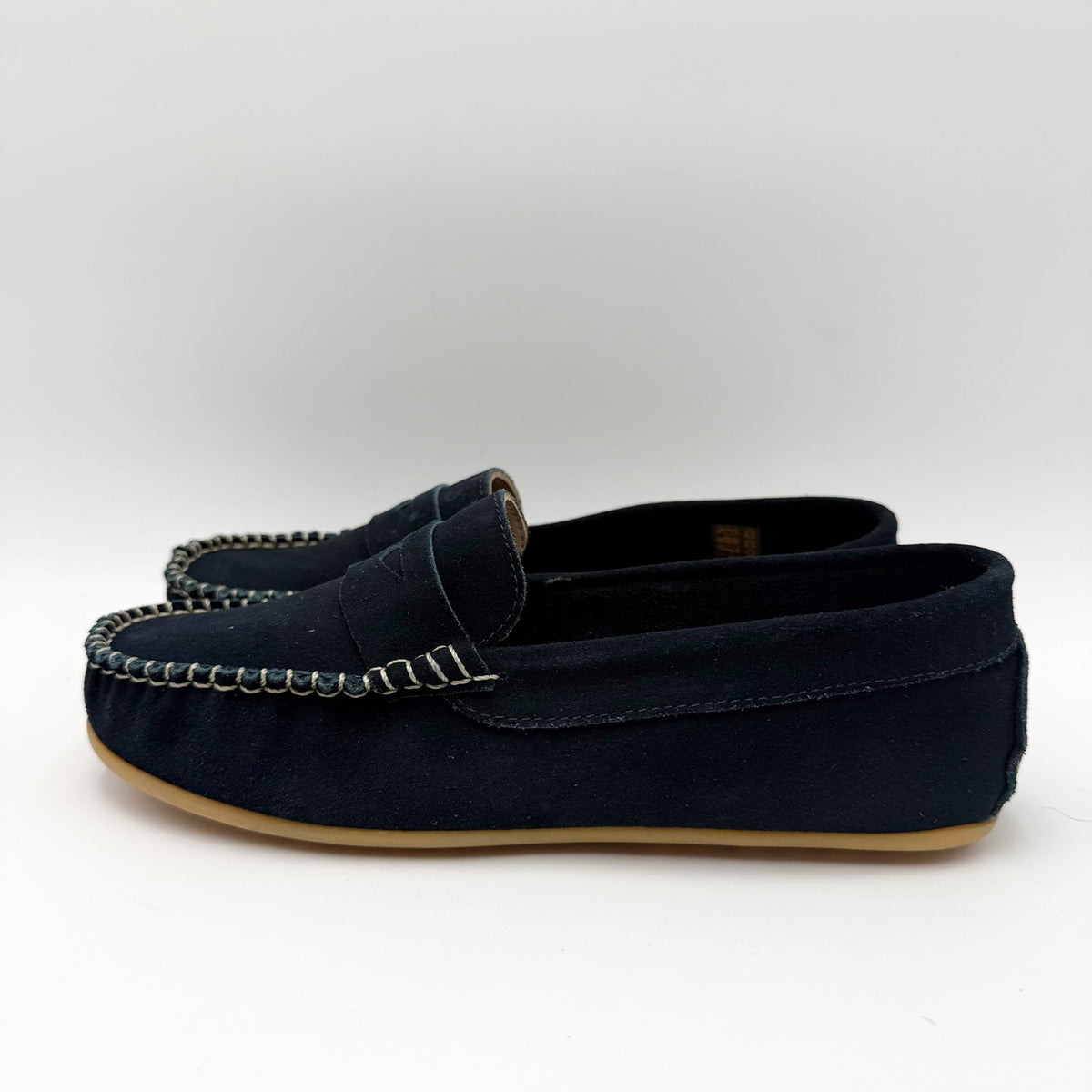 Elephantito Big Boys Alex Driver Moccasin Loafers Size 5 Navy Blue Suede NWOB