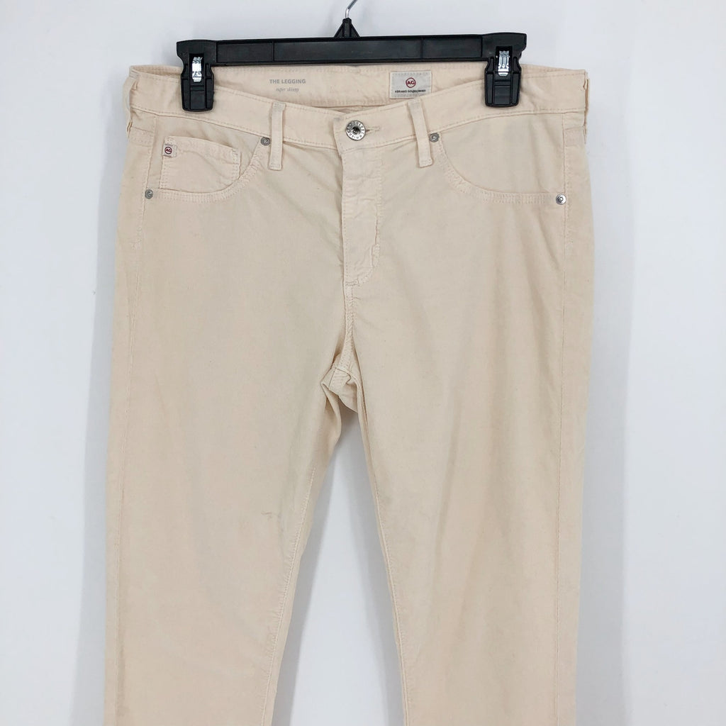 AG Adriano Goldschmied Womens The Legging Ankle Jeans Size 30R Cream Cords NWT