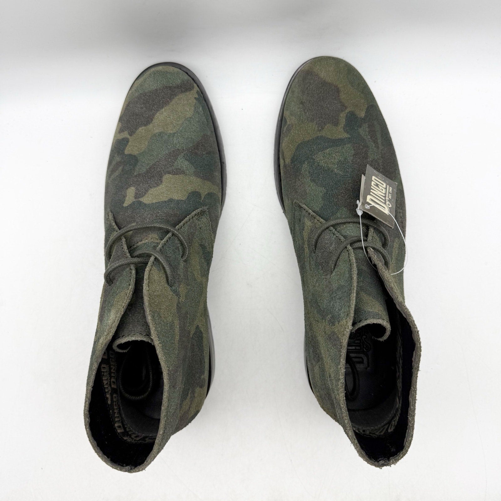 Dingo Mens Opie Lace up Ankle Boots US 8 D Green Camo Leather NWOB