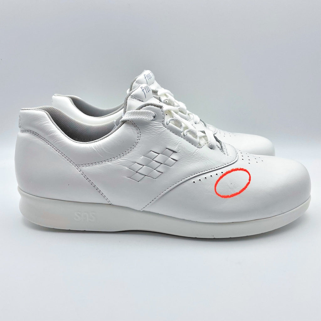SAS Womens Free Time Comfort Walking Sneakers US 10.5 Wide White Leather NIB
