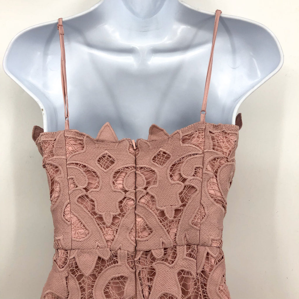BARDOT Women's Lina Lace Midi Dress Size 6 Pink Rose Sleeveless Lined NWT