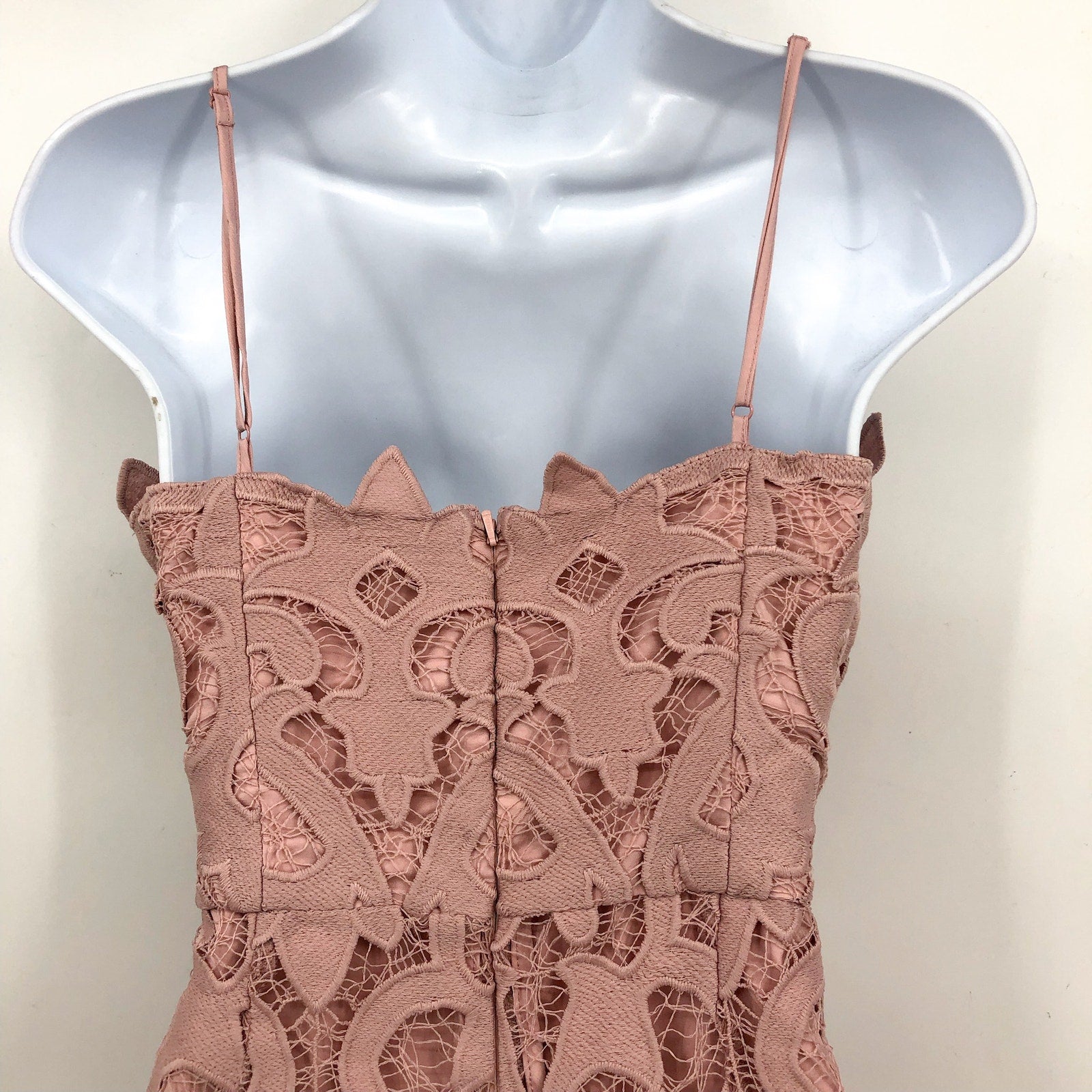 BARDOT Women's Lina Lace Midi Dress Size 6 Pink Rose Sleeveless Lined NWT