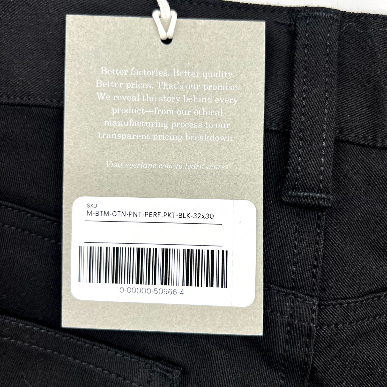EVERLANE Men's The Performance 5-Pocket Pants 32x30 Black Chino Stretch NWT