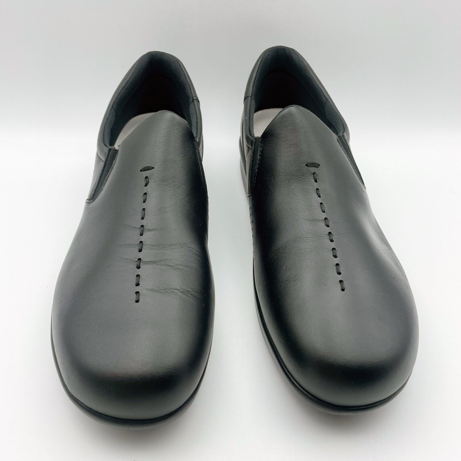 SAS Womens Viva Slip On Comfort Loafers US 10.5 M Black Leather Casual Shoes NIB